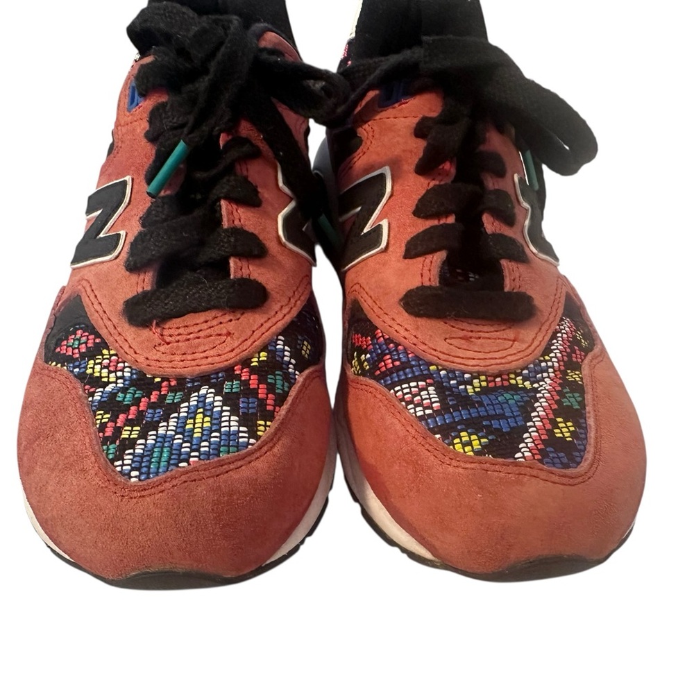New Balance 580 Elite Women's Size 7 Considered Chaos Aztec Red School Preppy - Picture 2 of 5